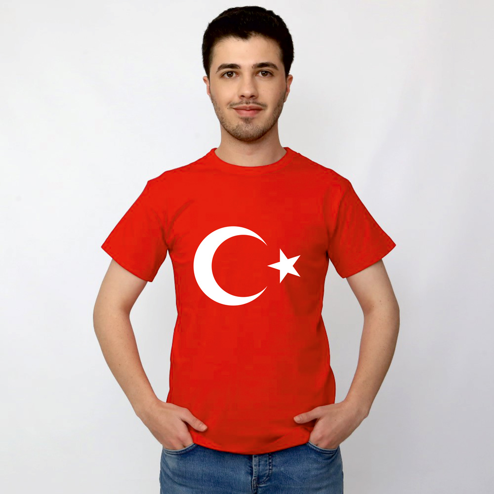 AY YILDIZ BASKILI YETİŞKİN TİŞÖRT KIRMIZI 1001NMSYT3-AYY
