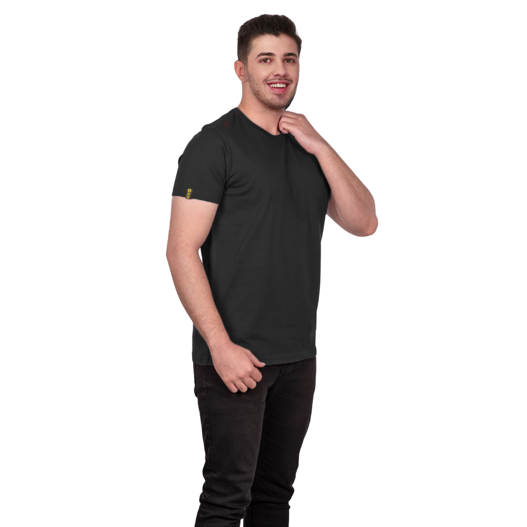 BEE PREMİUM SIFIR YAKA TİŞÖRT SİYAH 1001NMPYT9-S