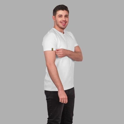BEE PREMİUM SIFIR YAKA TİŞÖRT BEYAZ 1001NMPYT9B