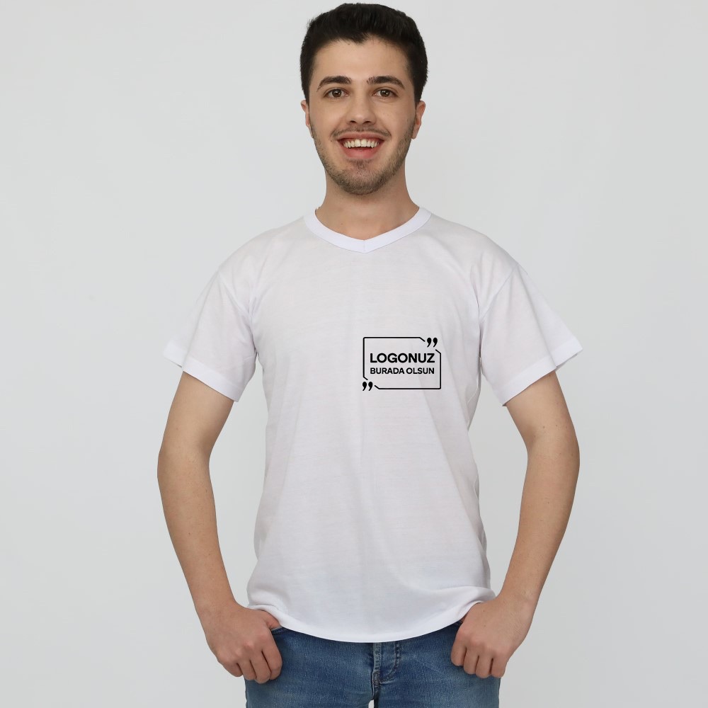 V YAKA BEYAZ TİŞÖRT 1001NMVYT1-B