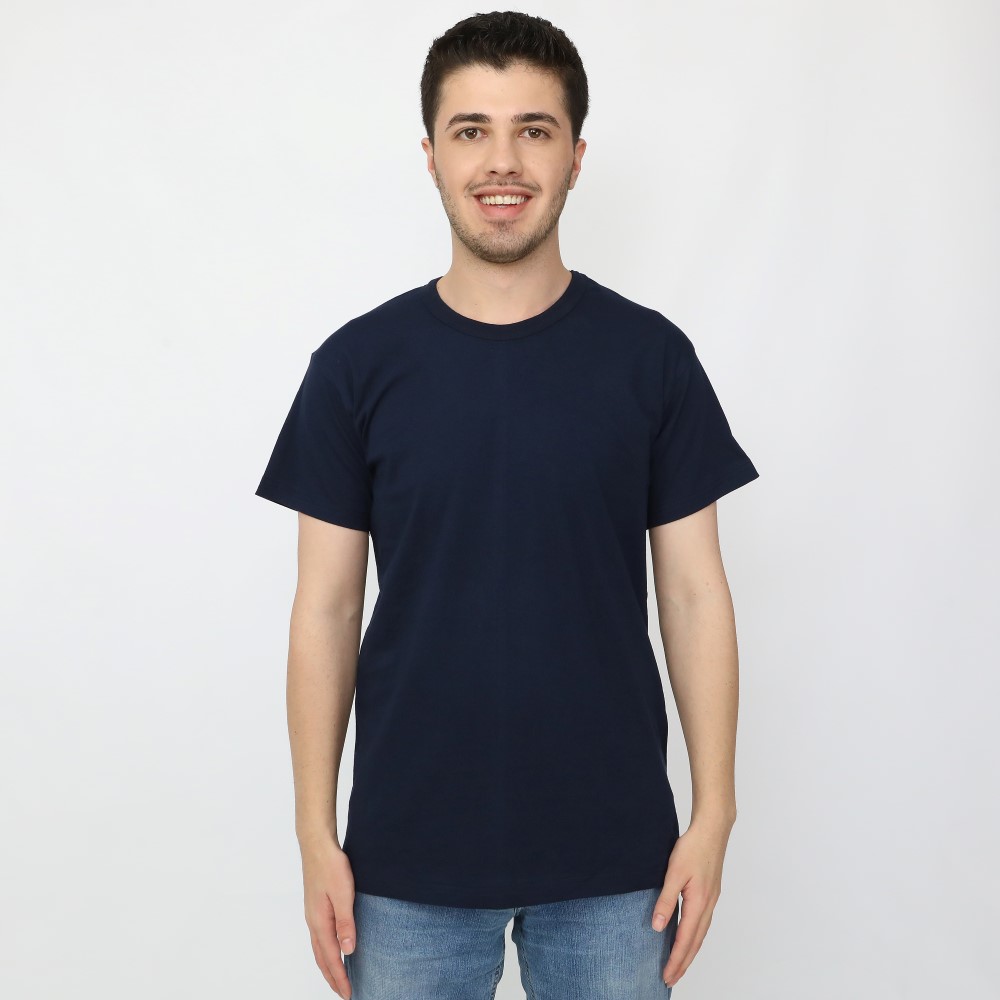 SIFIR YAKA LACİVERT TİŞÖRT 1001NMSYT2-L