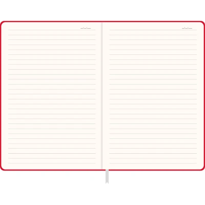 Turuncu termoderi kapaklı, terzi dikişli, baskıya uygun promosyon defter (13x21 cm)