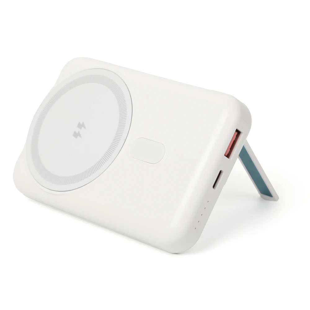 Siyah MagSafe Powerbank 5.000 mAh UV baskılı, kurumsal promosyon ürünü olarak kullanıma hazır